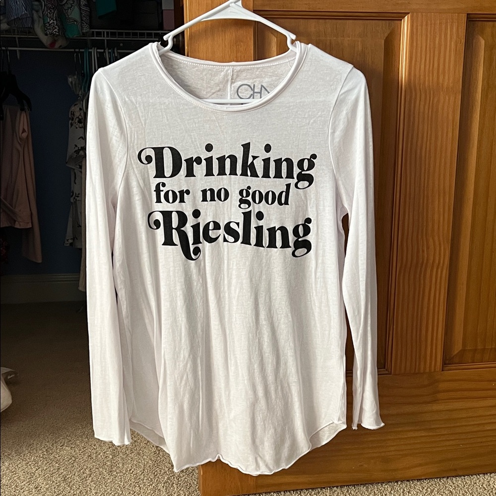 CHASOR Drinking for no good Riesling Graphic Long Sleeve Tee